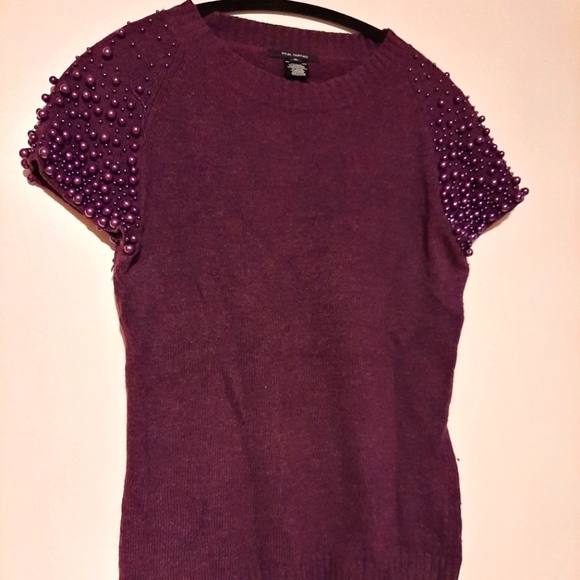 Pink Tartan Wool and Beaded Top - Picture 2 of 4